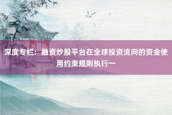 深度专栏：融资炒股平台在全球投资流向的资金使用约束规则执行一