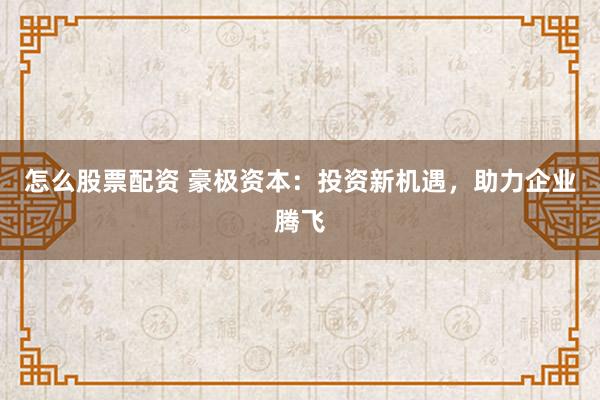 怎么股票配资 豪极资本：投资新机遇，助力企业腾飞
